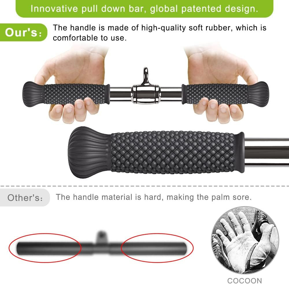 Rotating Straight Bar, Tricep Rope, Double D Row Handle, Rotating V Handle, C...