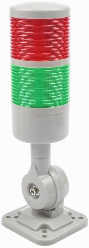 Led Signal Tower Stack Lights, 2 Layer/with Buzzer, RED/YELLOW AC 110-220V