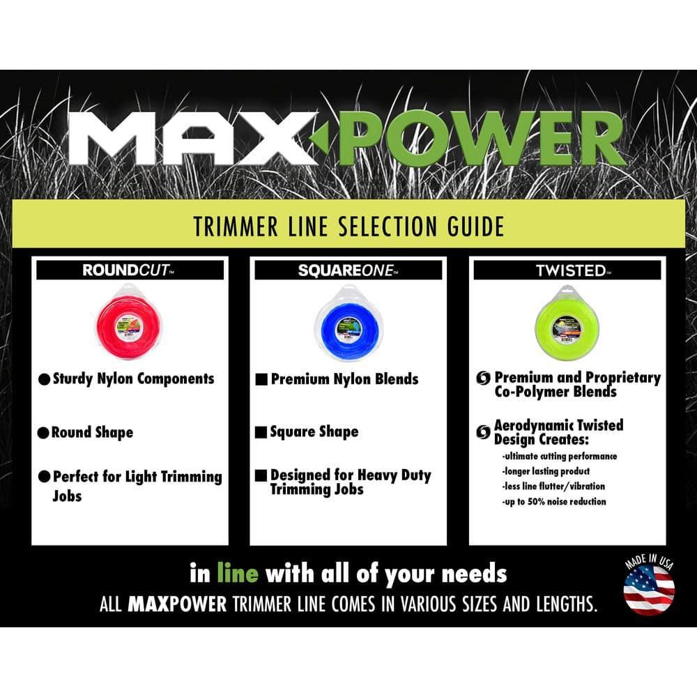 MaxPower Trimmer Line 080 Round Nylon 1200ft Spool Weed Eater String 3lb