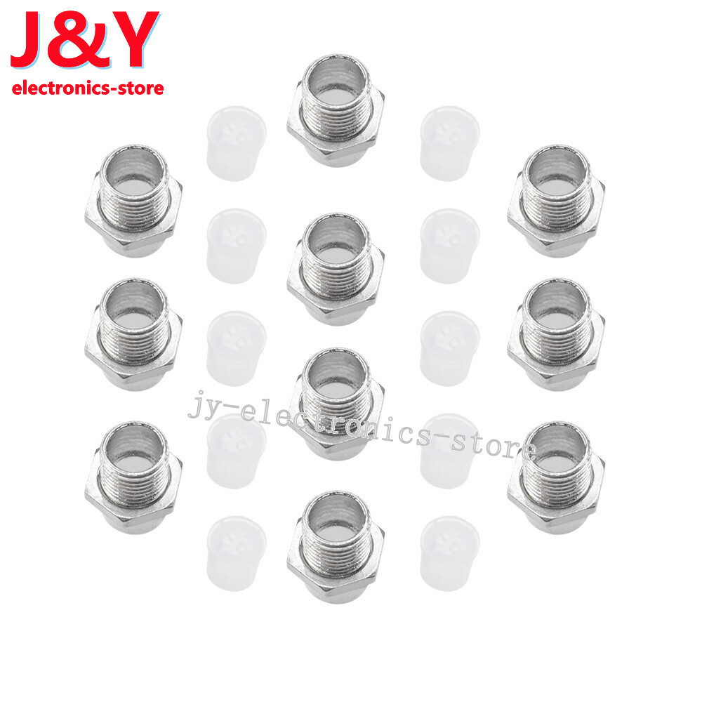 10 x 5MM Chrome Metal Silver Bezel LED Holder Panel Display Mount Base Rubber