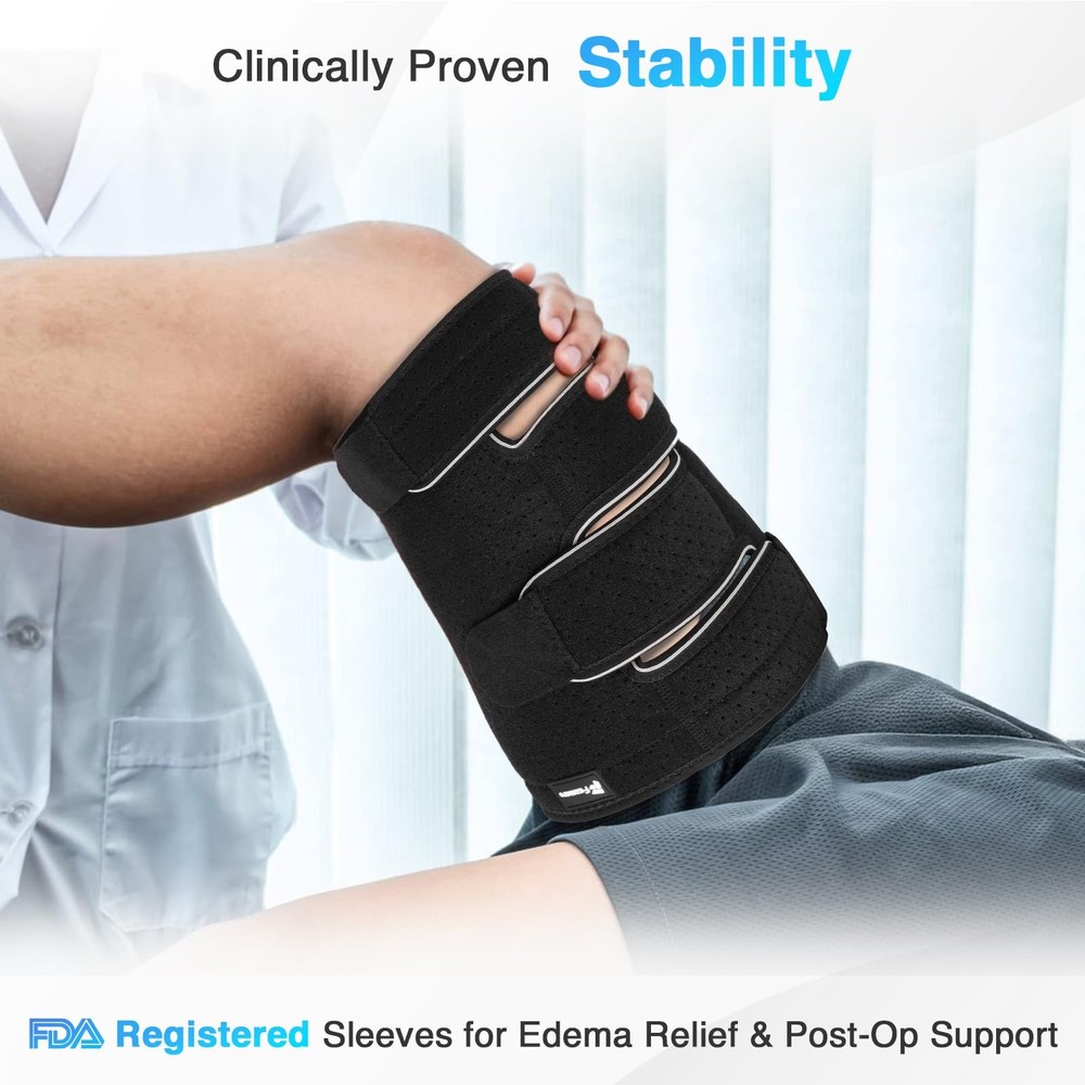 Feamero Plus Size Thigh Compression Wrap for Lymphedema & Swelling Relief, Adjus