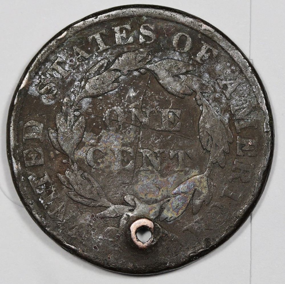 1835 Large Cent. Holed. 212565