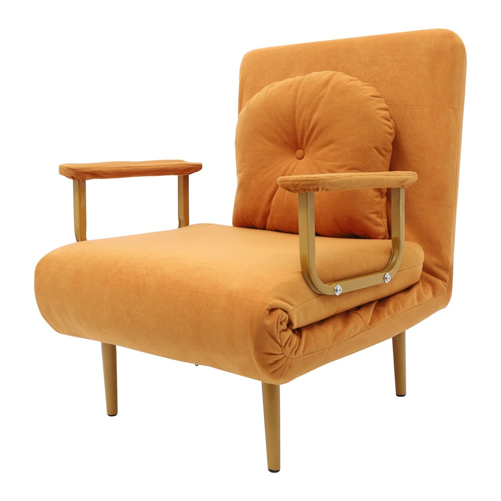 3 IN 1 Convertible Sofa Bed Folding with Pillow & 5-Position Adjustable Backrest