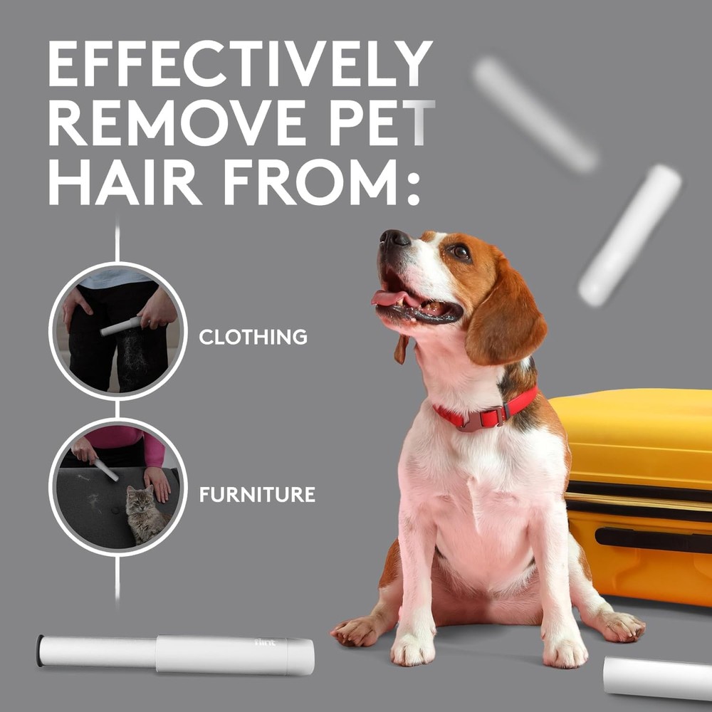 Portable Lint Roller, Retractable Refillable, 30 Sheets, 2 Count, White
