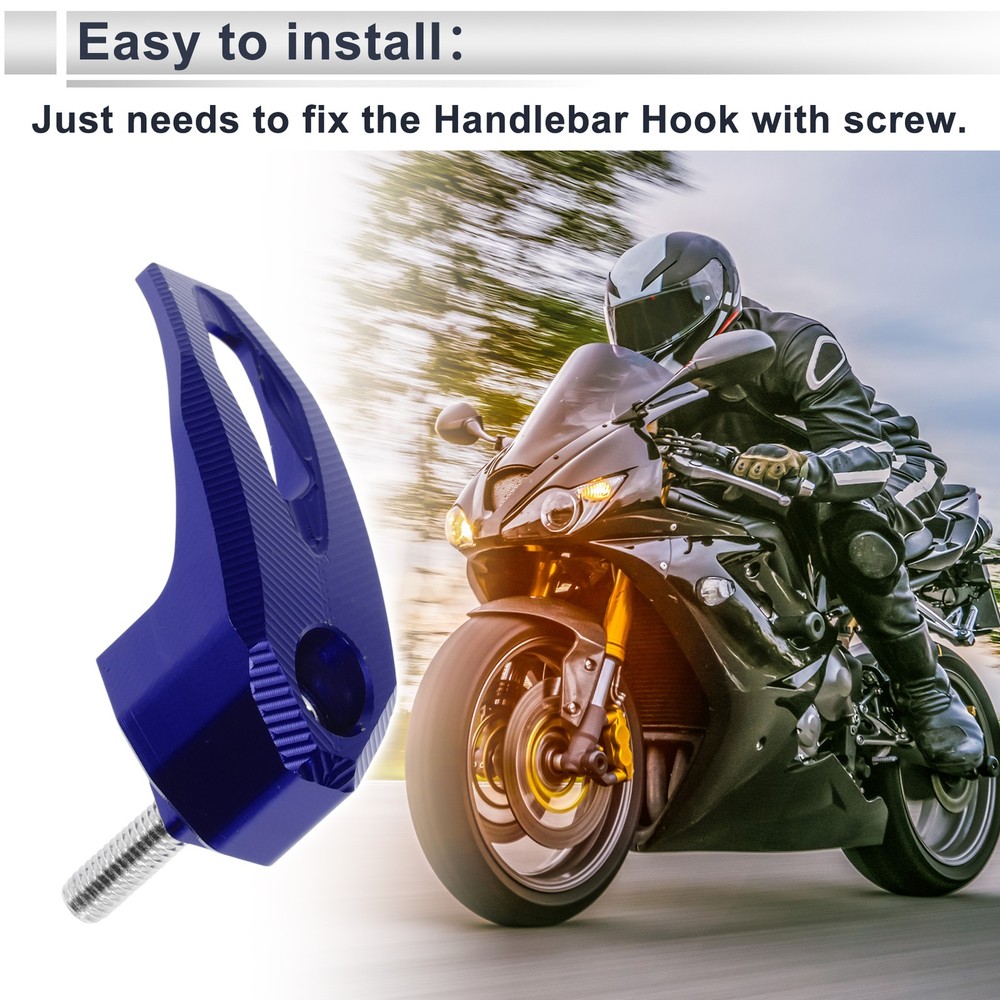 For motorcycle rectangular hook with screw 1 set blue
