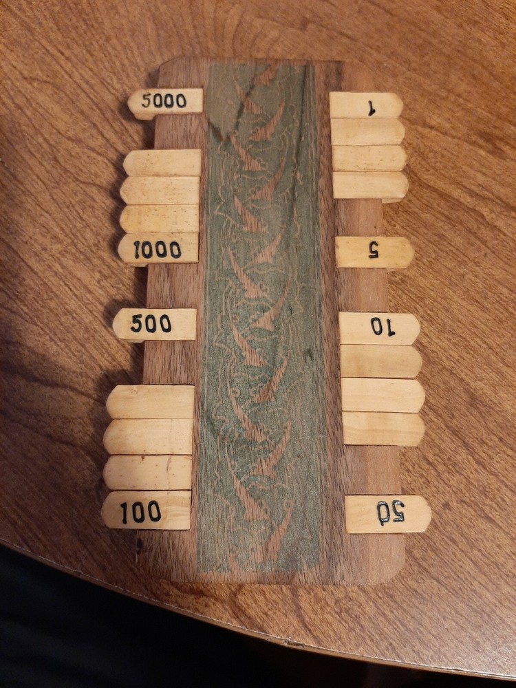 Vintage Asian Wooden Counting Bourd