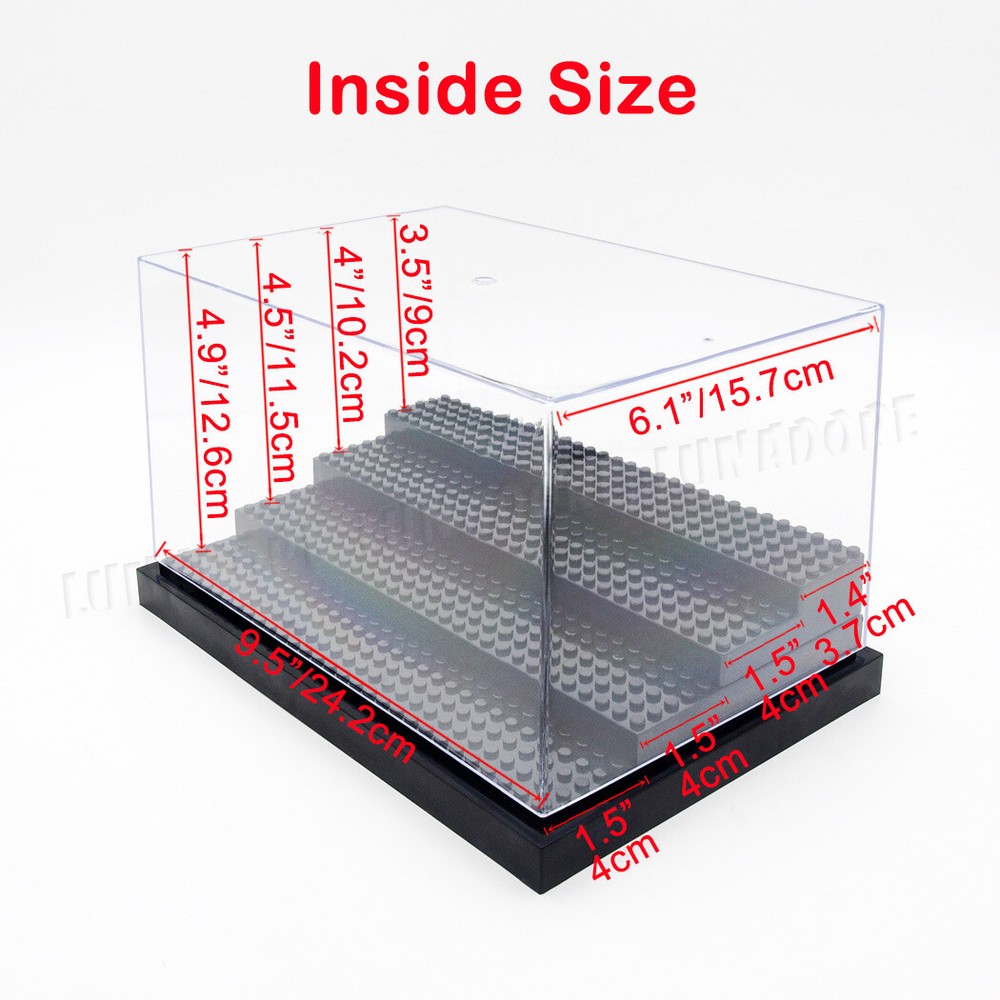 4-Steps Acrylic for Minifigure Display Case Stackable Box Clear Dustproof Clear