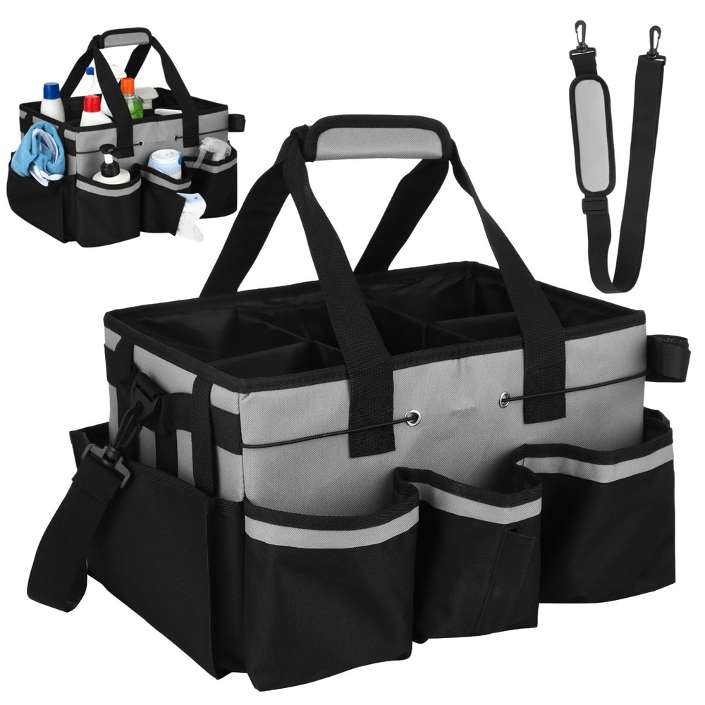 Wearable Cleaning Caddy Bag, Large Housekeeping Supply Organizer with Adjusta...