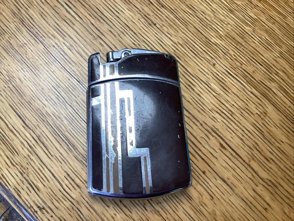 Vintage Ronson Deco Enamel Lighter Cigarette Case Used