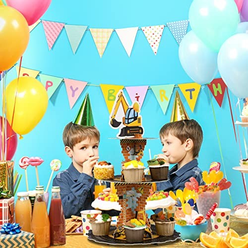 Construction Birthday Decorations 3 Tier Construction Theme Cupcake Stand