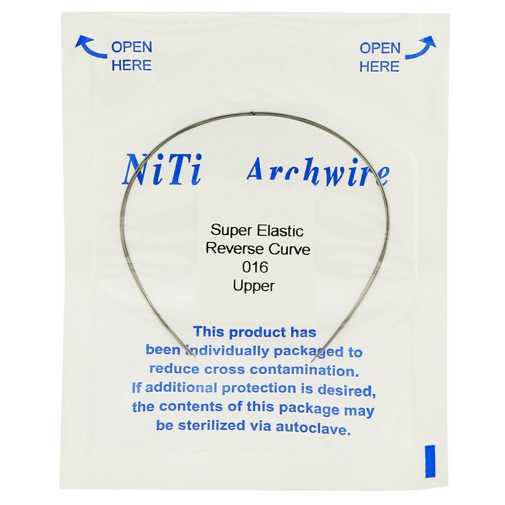 Dental Orthodontic Arch Wire Niti Super Elastic Reverse Curve Rectangular/Round