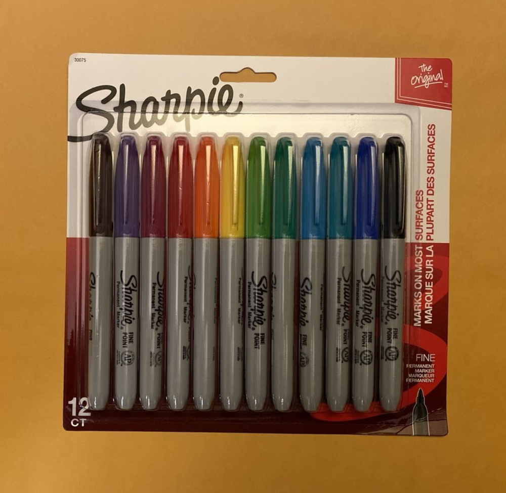 SHARPIE Permanent Markers, Fine Point, Assorted Colors, 12 Count