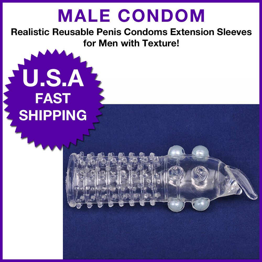 Realistic Multi Textured Dots & Tip Penis Sleeve, Reusable Condom 20% More Girth