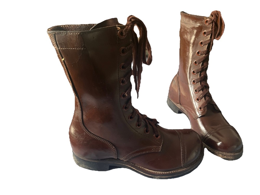 Korean War Brown Leather Combat Boots For Display Only