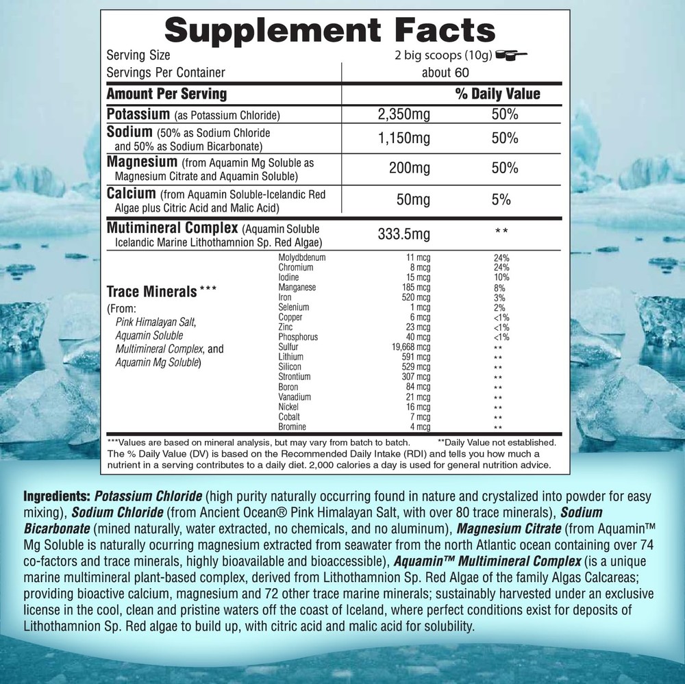 Fasting Electrolyte Supplement Powder | No Sugar Unflavored Raw Electrolytes ...