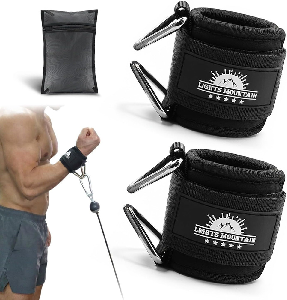 Wrist Cuffs for Cable Machines – Padded & Adjustable Straps for Lateral Raises,