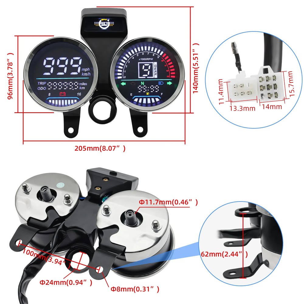 Motorcycle Speed Tachometer For Suzuki GN 125 Digital Meter Assembly Speedometer