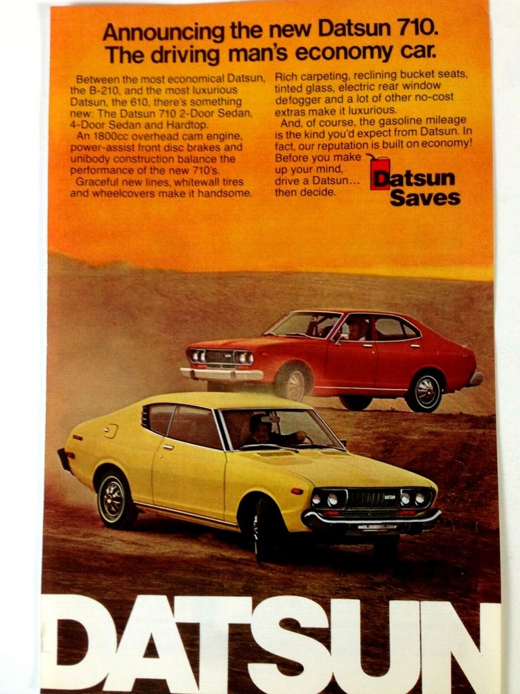 1974 Datsun 710  Print Ad