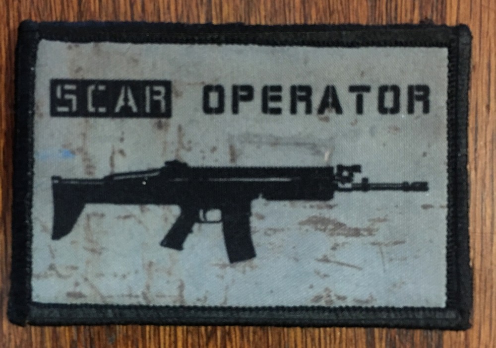 SCAR Operator Morale Patch Tactical Military Army Hook Flag USA