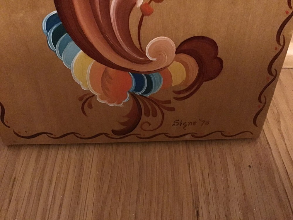 Handpainted Flowers On Wood Plaque