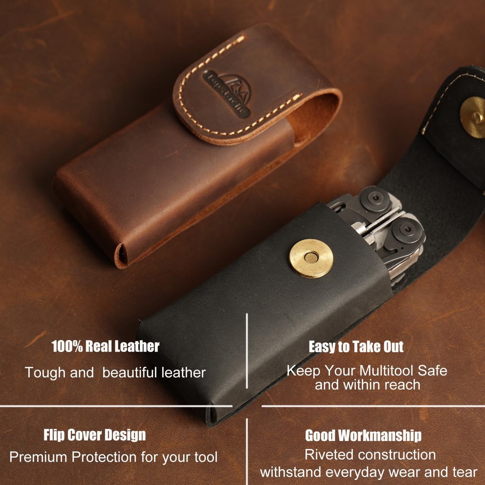 Leather Multitool Sheath for Belt - Multitool Holster for Belt - Leather Mult...