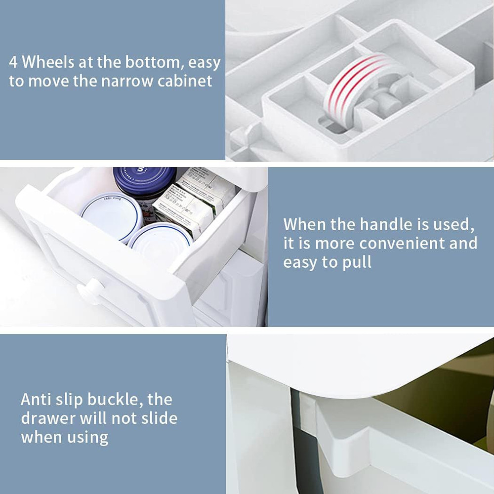 Super Light Weight Slim Plastic Bathroom Storage, Self-Assembling Organizer 5 Ti