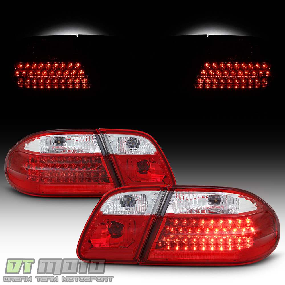 1996-2002 Mercede-Benz W210 E300 E320 E430 E55 Red Clear LED Tail Lights Lamps