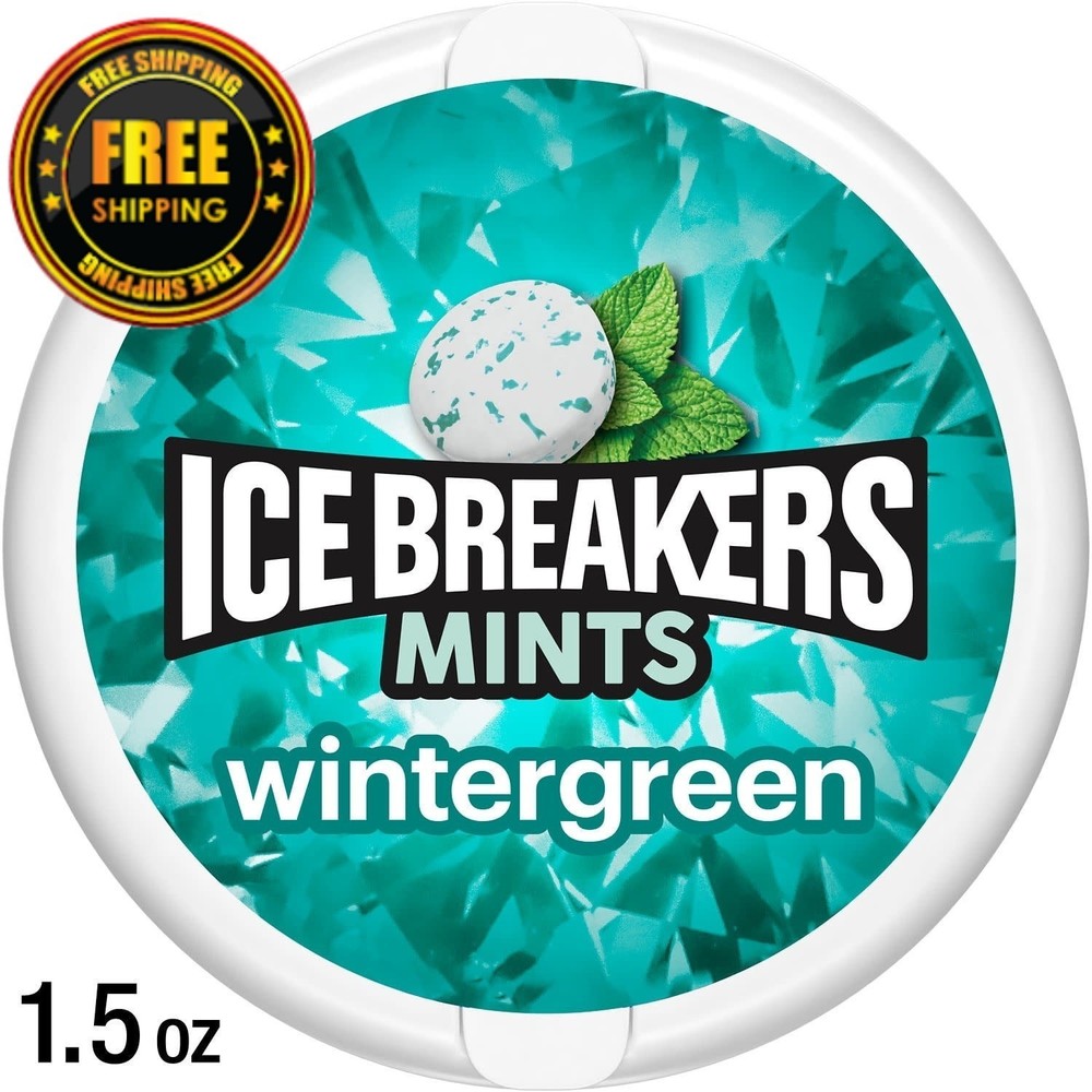 Ice Breakers Wintergreen Sugar-Free Mints – 1.5 oz Tin