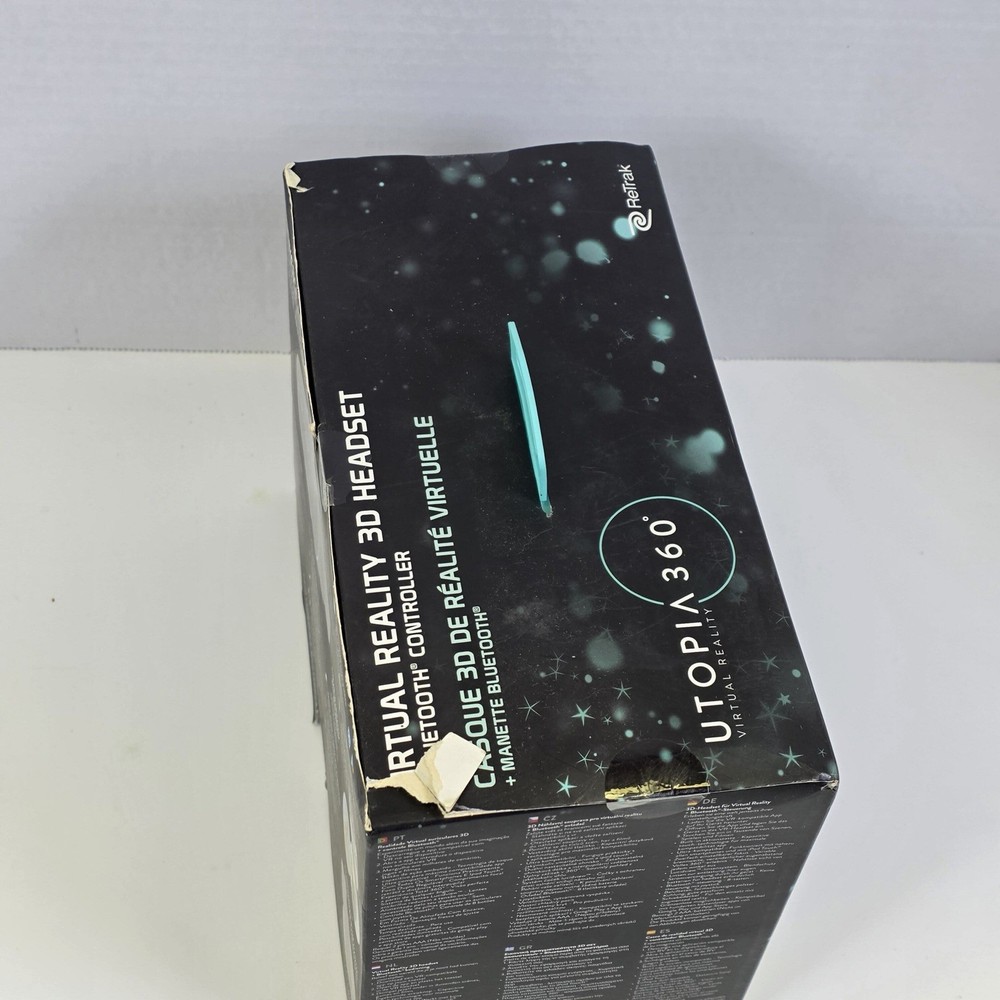 Utopia 360 Virtual Reality 3D Headset With Head Strap And Bluetooth Controller