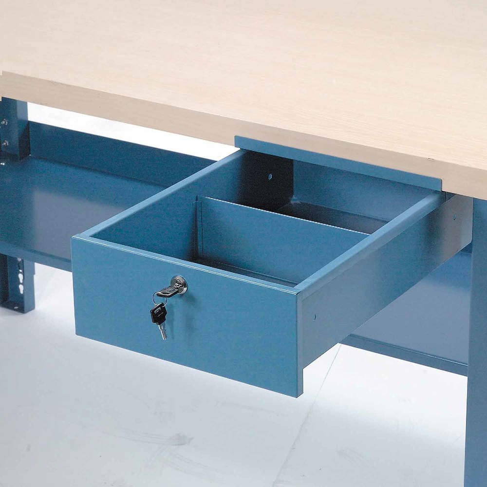 Complete Industrial Workbench Plastic Laminate Square Edge 60"W x 30"D Blue