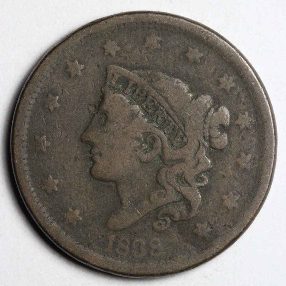 1838 Coronet Head Large Cent CHOICE FINE E162 VSCQ