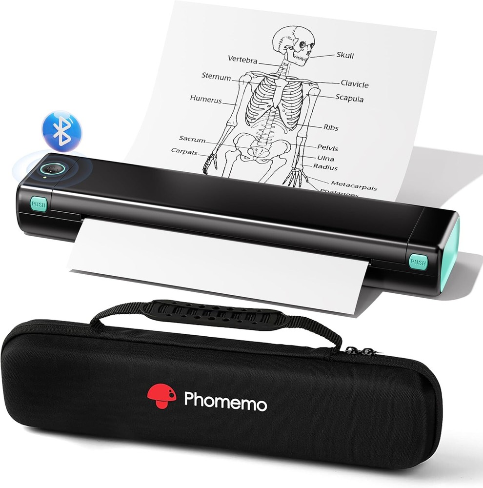 Phomemo M08F Bluetooth Thermal Printers + Carry Case Set lot for 8.5" X 11" Size