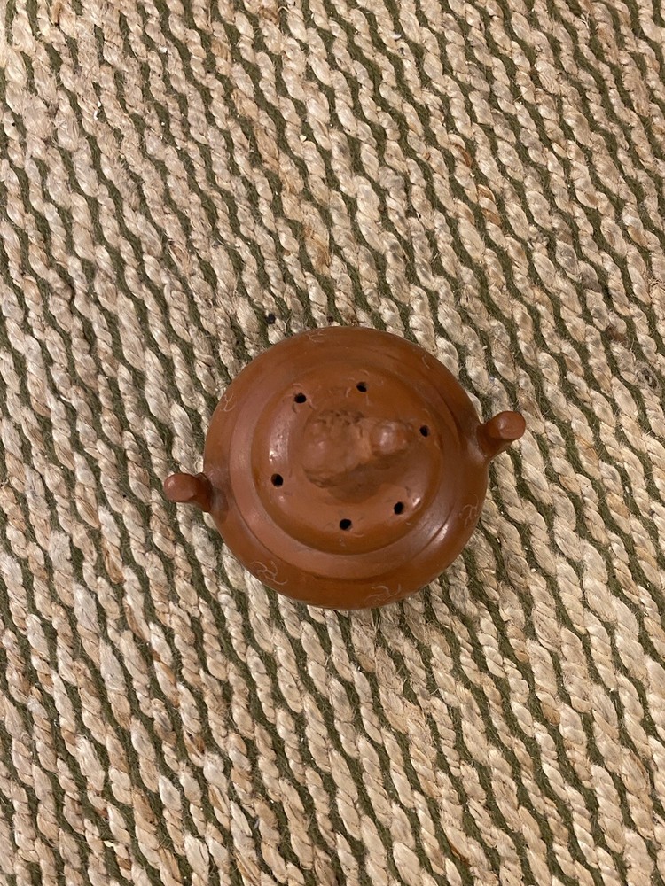 Vintage Chinese Red Clay Footed Incense Burner