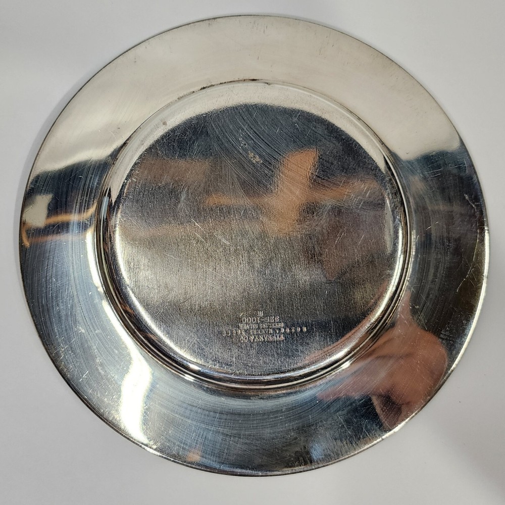 Tiffany & Co. Makers Sterling Silver 925 Dish Patterned Plate 6.25" 171 Grams
