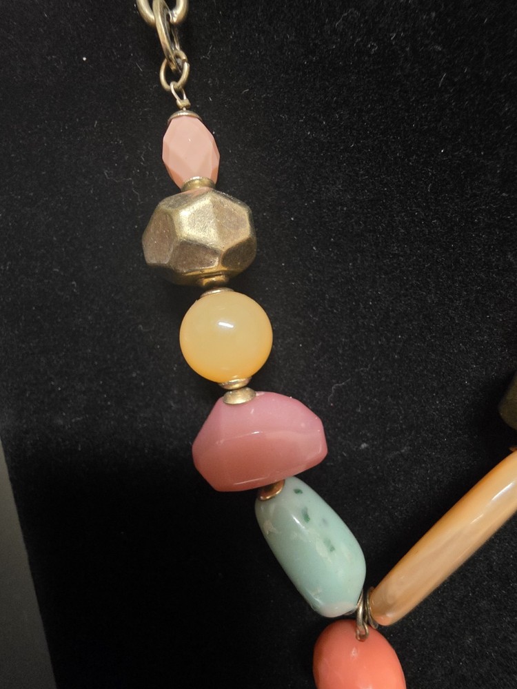 Beautiful Colorful Chunky Gold Tone Statement Piece