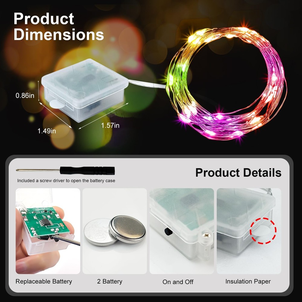 6 Pack Battery Powered Fairy Lights with Remote Control and Timer 8 Lighting ...