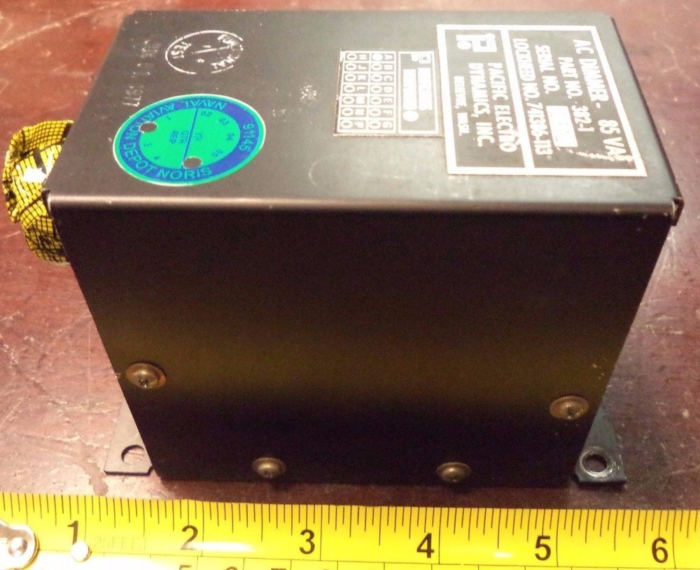 PACIFIC ELECTRO DYNAMICS AC DIMMER-85 VA PART NO 382-1