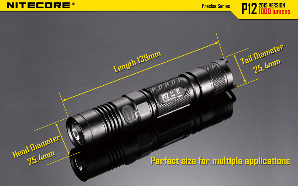 Nitecore P12GT Flashlight Includes Offset Gun Mount & Pressure Switch