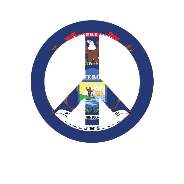 Michigan Flag Peace Symbol Sticker Decal
