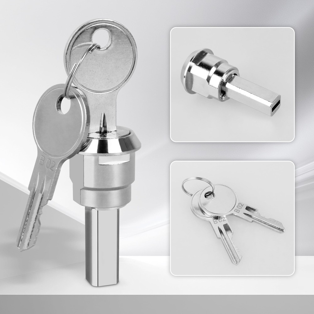 A Set Silver Universal Stainless Toolbox Locks with Keys, Silvery