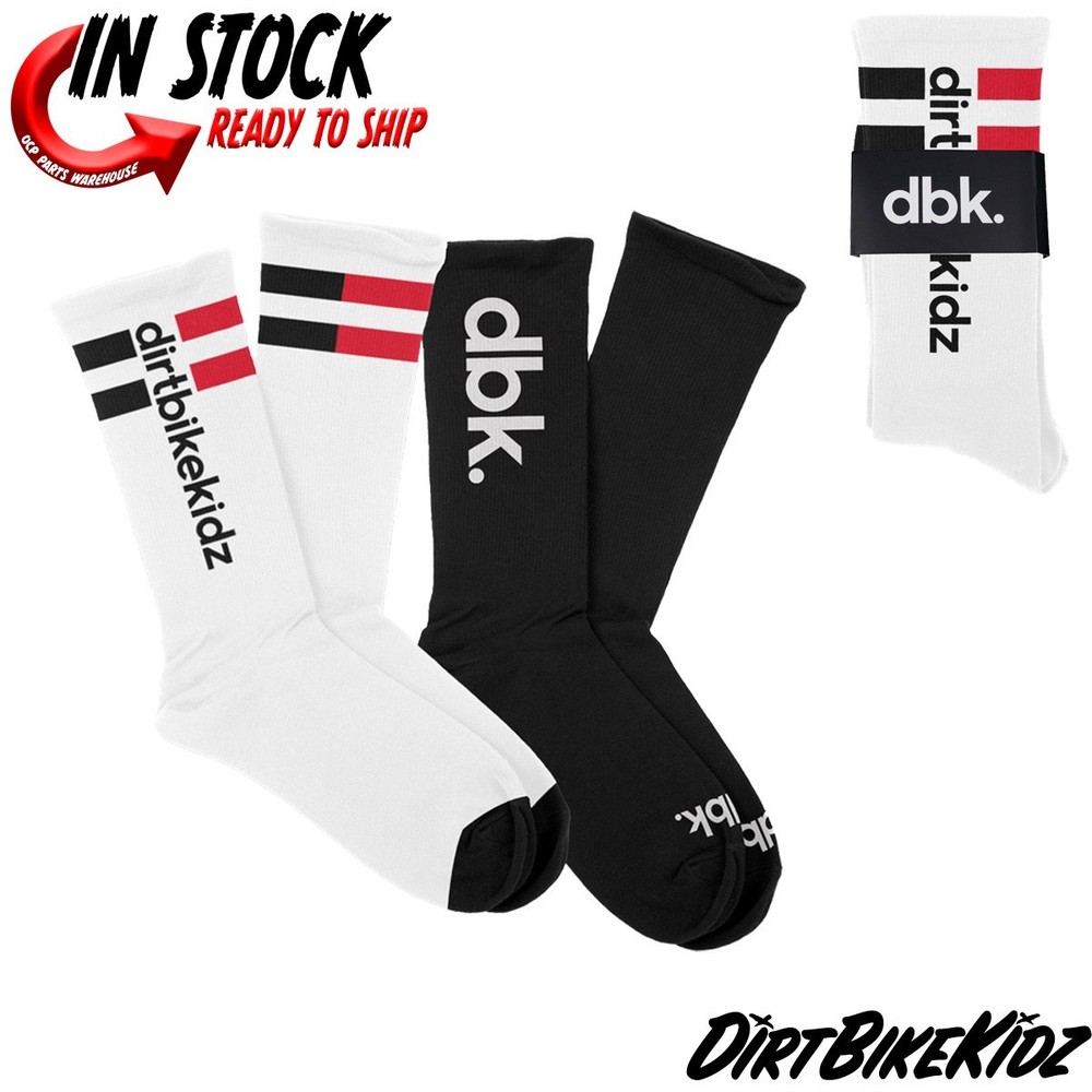 NEW! DBK BASIC SOCK 2 PACK BLACK/WHITE - ONE SIZE
