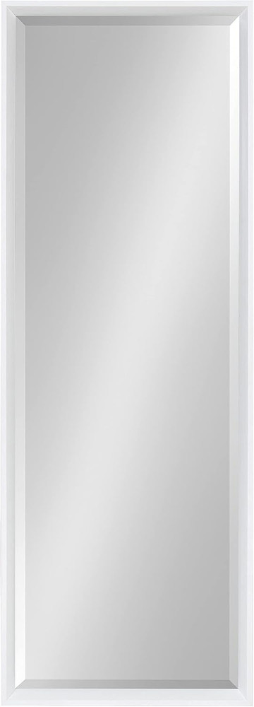 Calter Modern White Full Length Wall Mirror - Beveled Decorative Rectangular 17.