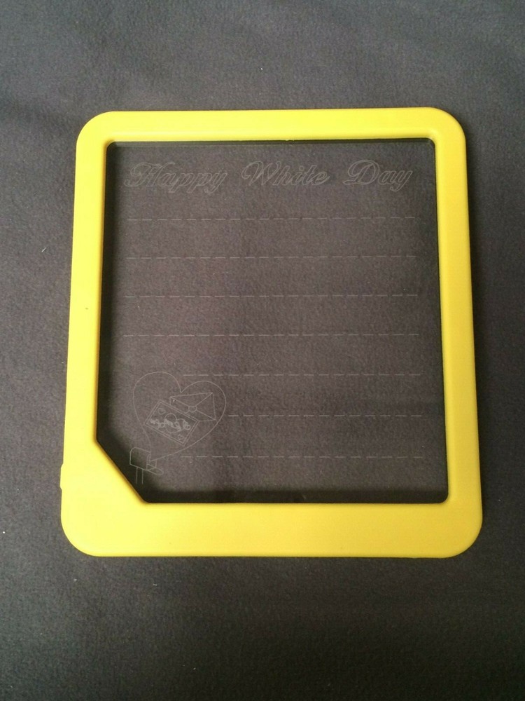 Neon Glow Board Write On Board Yellow Frame "Happy White Day" AZM
