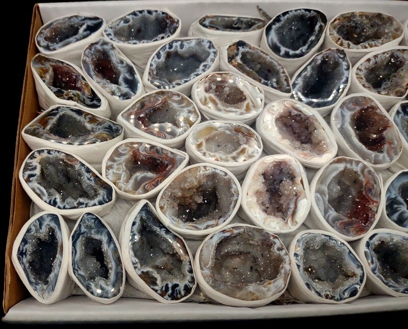 Bulk Lot 1-3" Diameter Oco Geode Pair Flat from Brazil - Mine Direct!