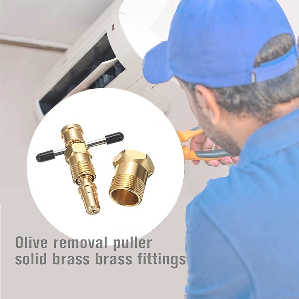 Olive Remover Puller Solid Brass Copper Pipe Fitting Plumbing Tool 1/2" & 3/4"