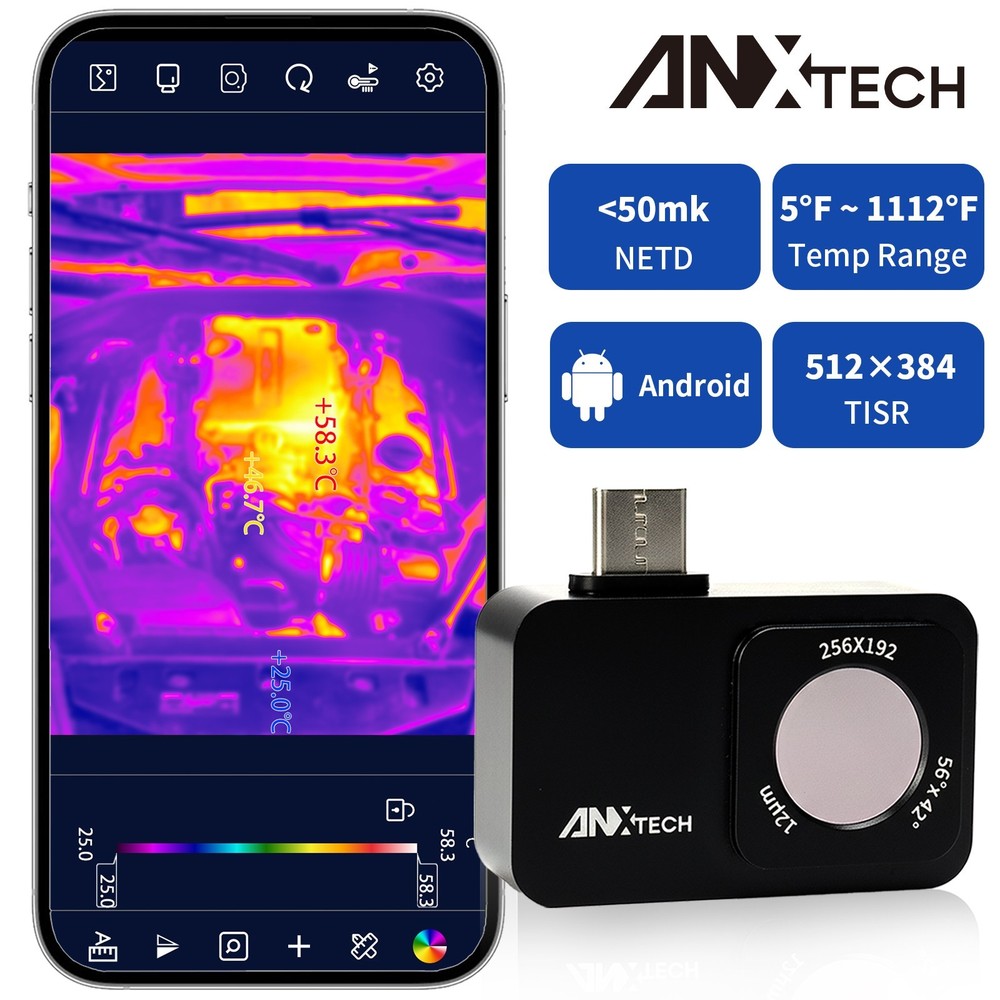 ANXTECH Thermal Image Camera TISR Resolution 512x384 Infrared Camera for Android