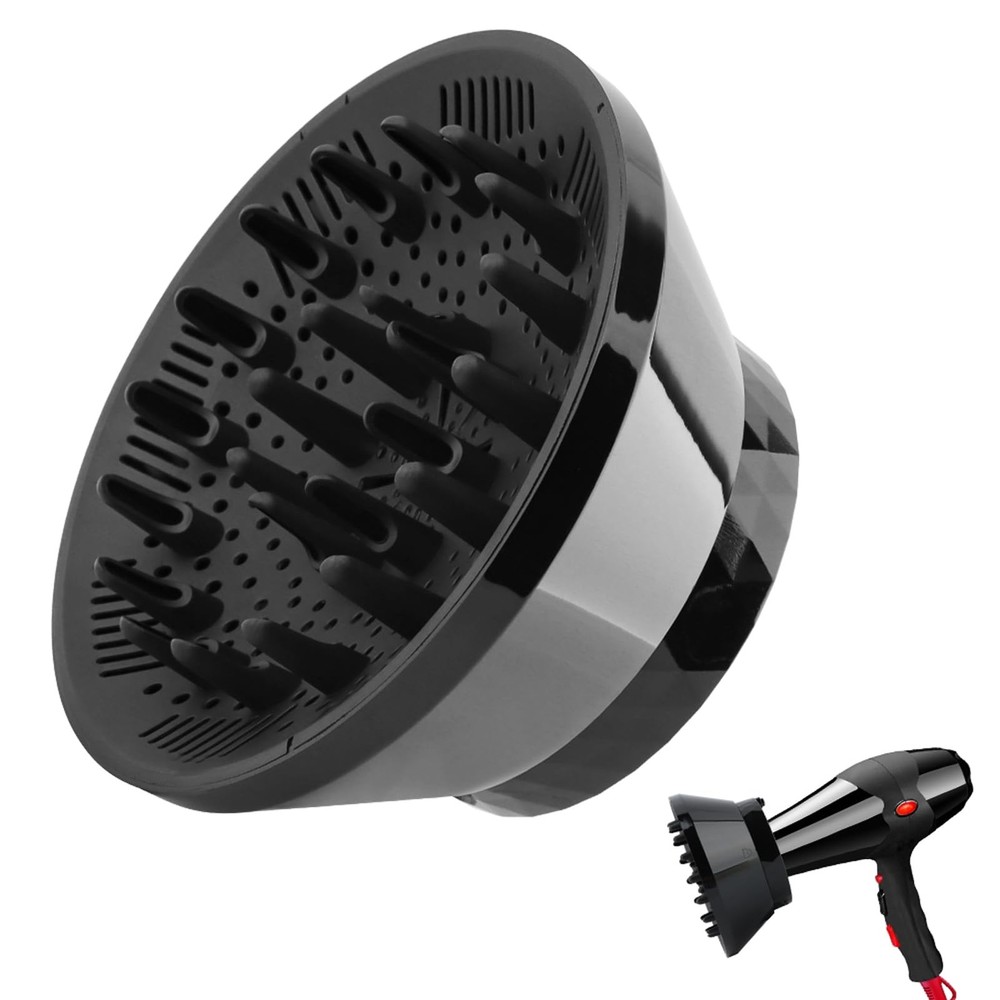 Universal Hair Dryer Diffuser Attachment Adjustable 1.4 To 3.2 Inch Black
