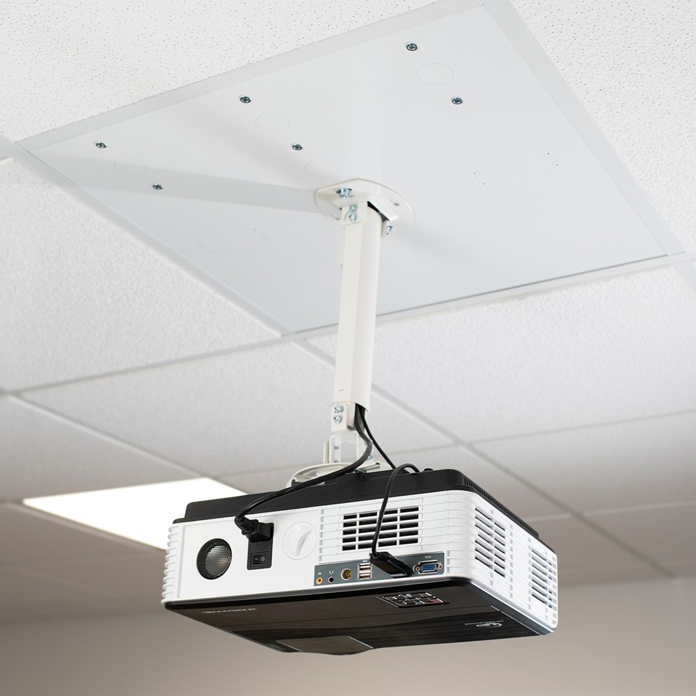 VIVO Universal White 2x2 ft Drop Ceiling Height Adjustable Projector Mount