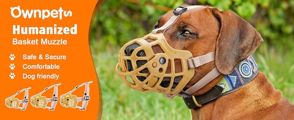 Dog Muzzle, Adjustable Dog Basket Muzzle with Movable Cover to