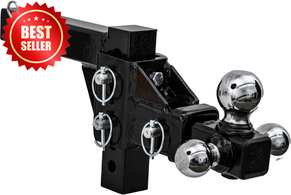 1802225 Adjustable Tri-Ball Hitch Solid Shank Chrome Balls US